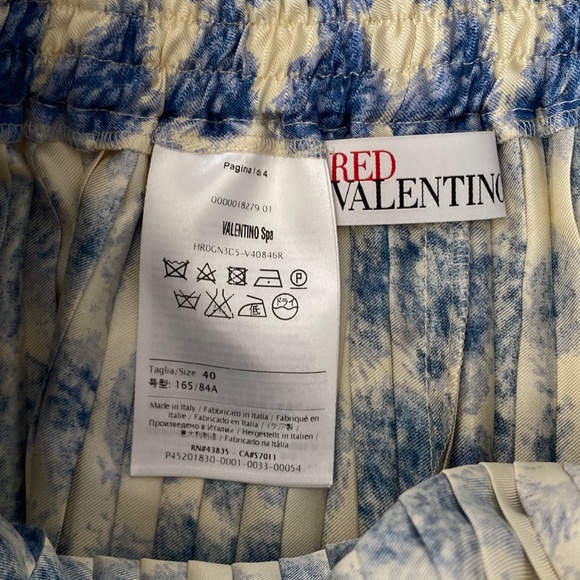 Red Valentino Scribbled Heart Print Silk Skirt 40 - Picture 5 of 7